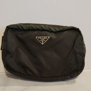 Prada Khaki Green Nylon Pouch